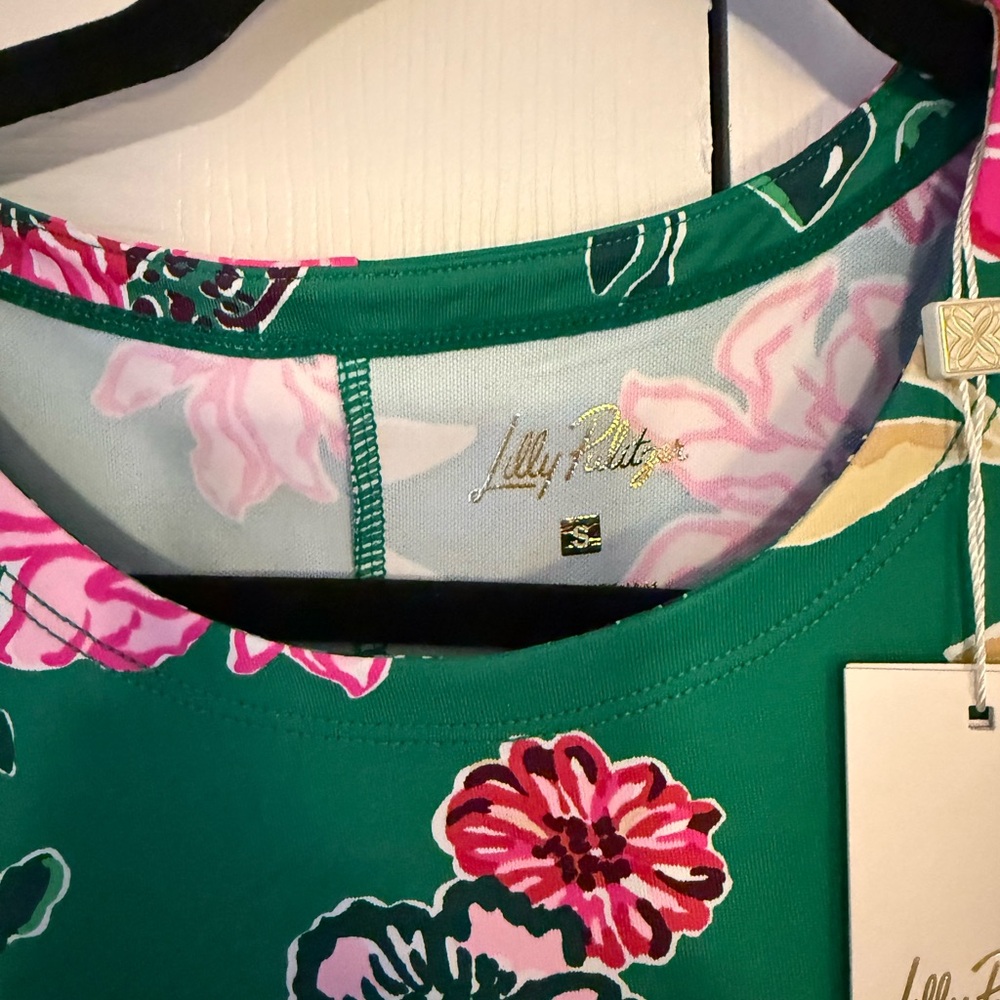 Lilly Pulitzer Vibrant Green and Pink Floral Dress - Picture 4 of 6